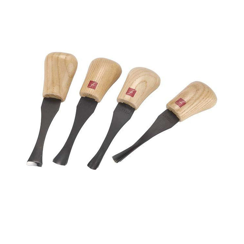 Wide Format Palm Handled Carving Tool Set - 4 Piece